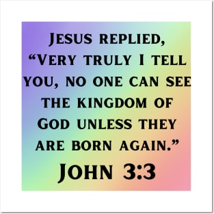 Bible Verse John 3:3 Posters and Art